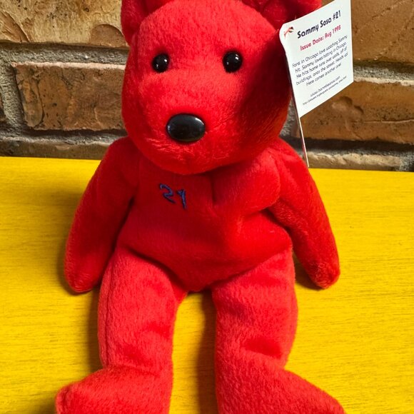 Salvino's 1998 Sammy Sosa Bamm Beanos Beanie Babies MLB Baseball MWT - Picture 2 of 3